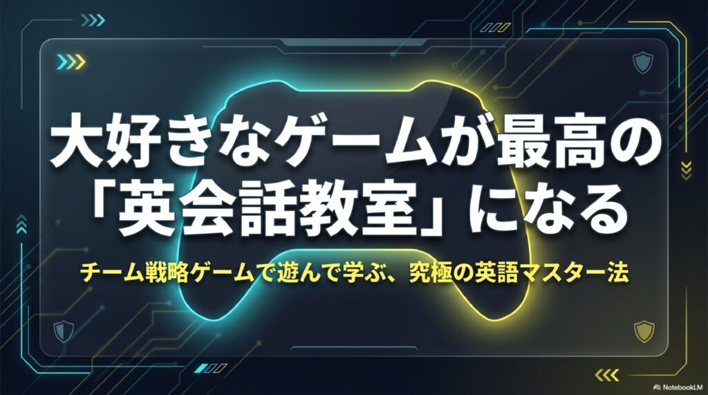 大好きなゲームが最高の英会話教室になる、チーム戦略ゲームで学ぶ究極の英語マスター法の紹介スライド