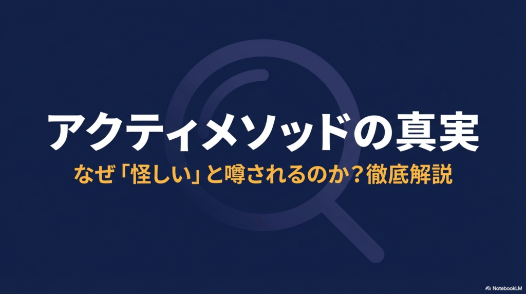 アクティメソッドの真実：なぜ「怪しい」と噂されるのか徹底解説