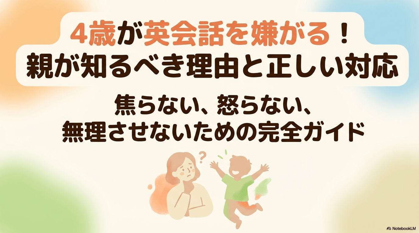 4歳が英会話を嫌がる理由と正しい対応、焦らない・怒らない・無理させないための完全ガイドの表紙