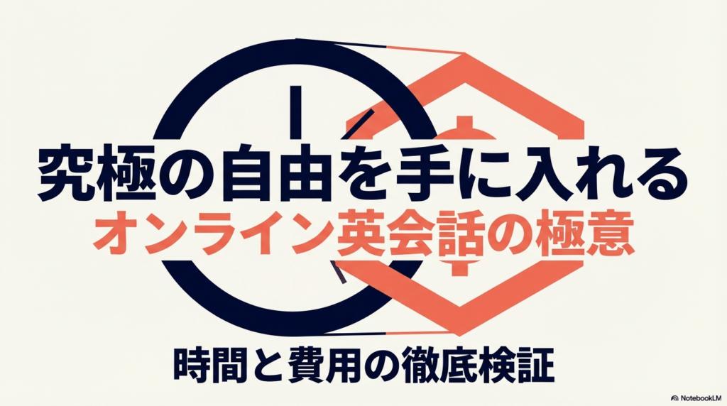 ネイティブキャンプで究極の自由を手に入れるためのオンライン英会話の極意と時間・費用の検証スライド表紙