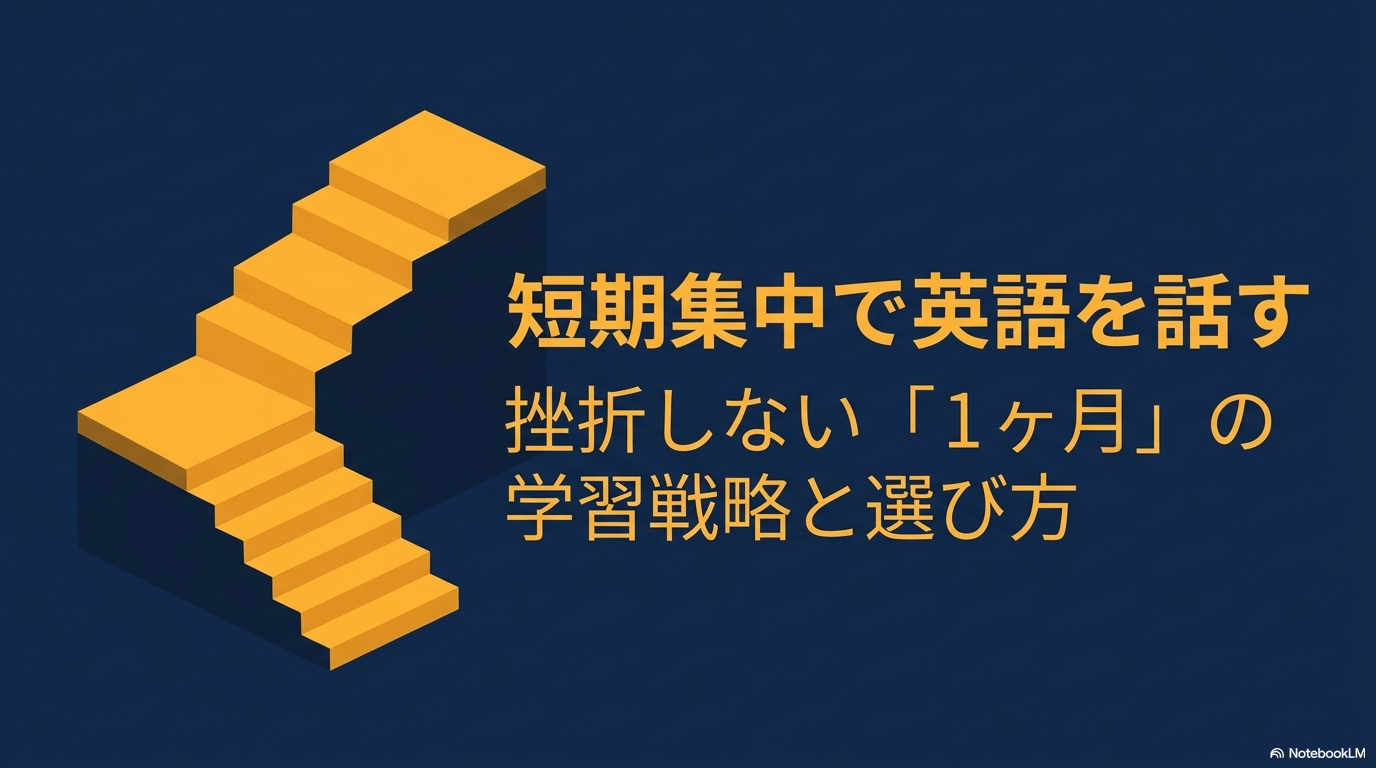 短期集中で英語を話すための挫折しない「1ヶ月」の学習戦略と選び方