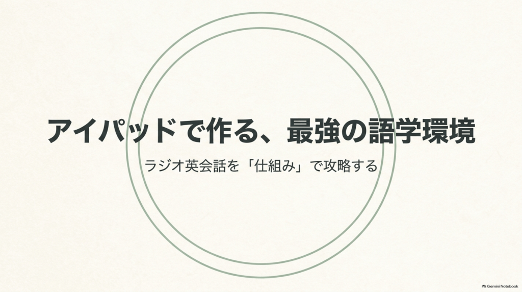 iPadを活用してラジオ英会話を仕組みで攻略する学習環境の構築ガイド